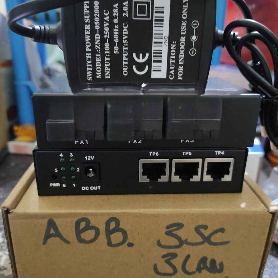 Media Converter 3 fo 3 lan ethernet switch Fiber FO - HTB 3100 - AAB