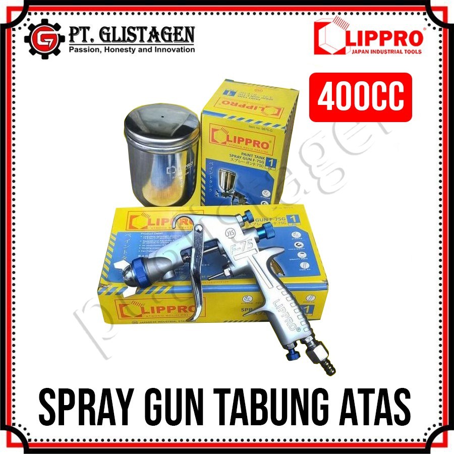 Lippro 9875-G Spray Gun F75G Tabung Atas Speed Gun Spraygun F75 Alat Semprotan Cat F 75