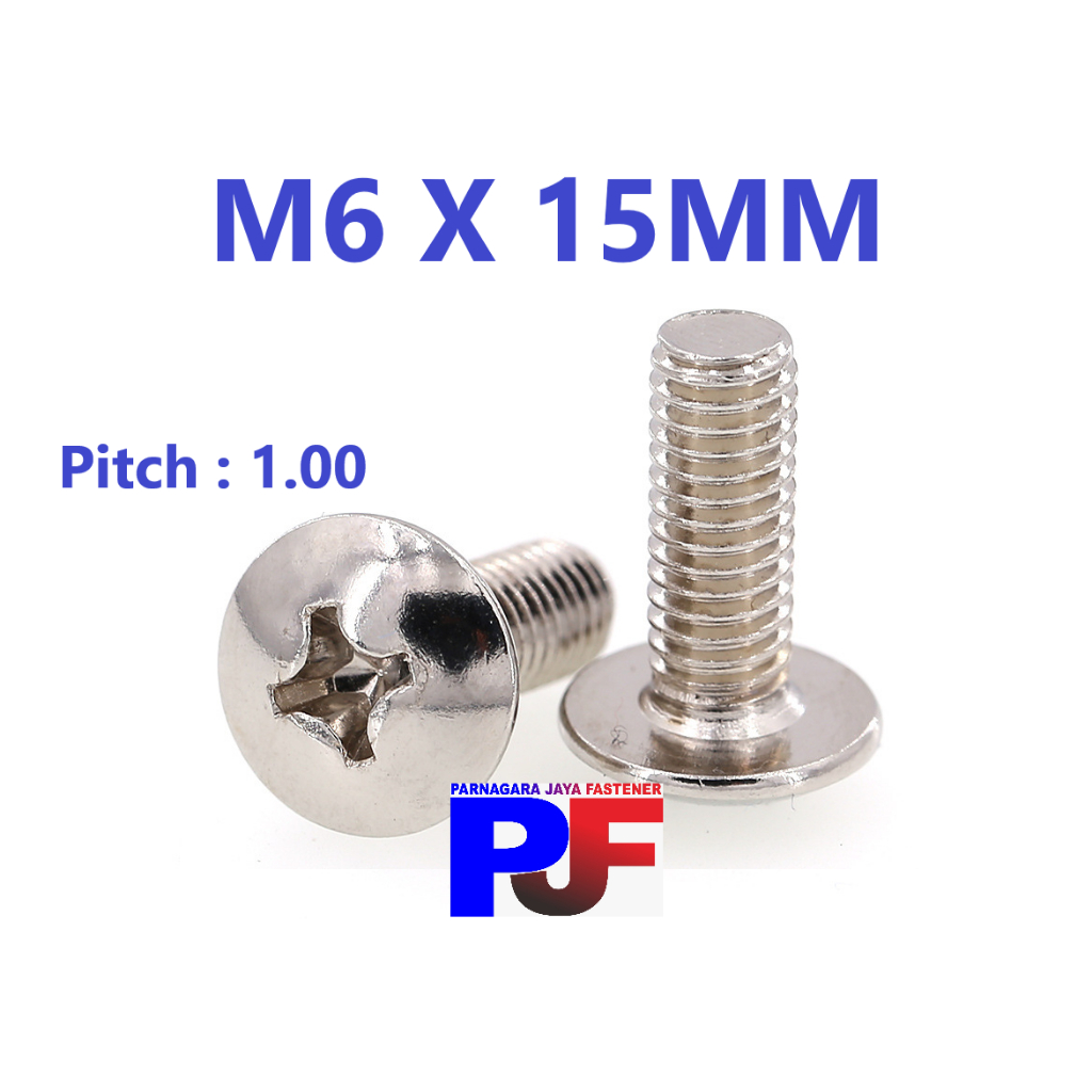Baut JT Stainless M6x15 / Baut Payung Stainless / JT SS M4x15