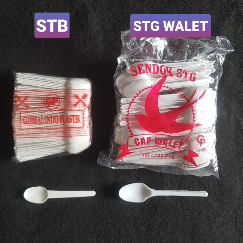 100pcs Sendok STB super , Sendok STG Walet / Sendok Ice Cream / Sendok Teh Kecil Putih Susu