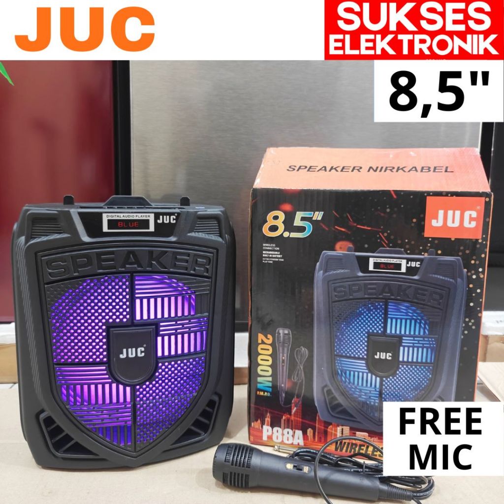 SPEAKER PORTABLE JUC P-88A 8,5 IN CAS KAROKE MIC BLUETOOTH MP3 MEMORY P88 JVC INCH INC