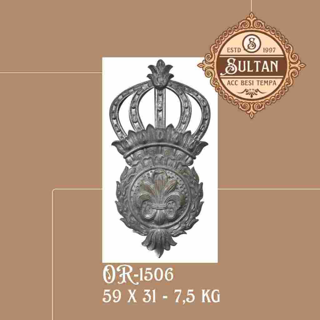 Sultan Besi Tempa / OR-1506 / Ornamen Daun Besi Tempa / Ornamen Pagar Besi Klasik / Aksesoris Besi T