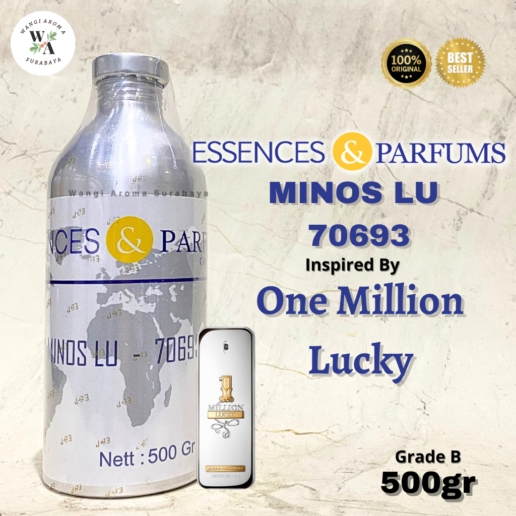 Bibit Parfum Essences MINOS LU 70693 Searah One Million Lucky 500GR Segel
