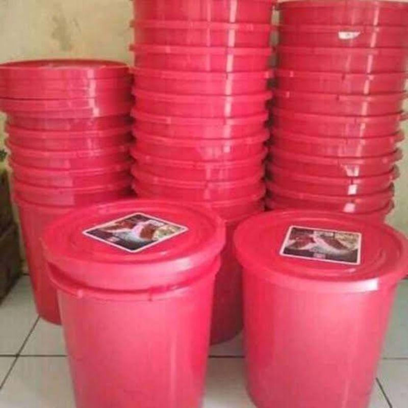 EMBER/WADAH/BOX ES CREAM DIAMOND WARNA MERAH, UKURAN 8 LITER, DILENGKAPI DENGAN PENUTUP