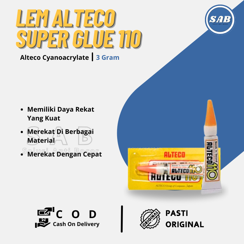 

Lem Super Glue Alteco 110 Kuning Instant Kuat Serba Guna Strong Original Japanese Technology