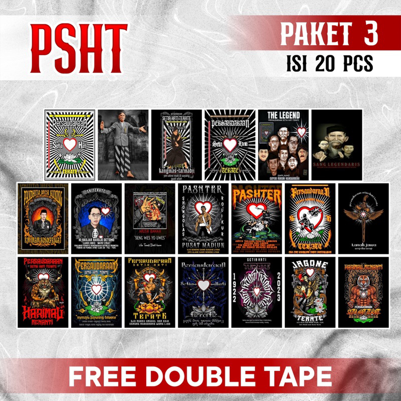 ( isi 20) Poster dinding PSHT free double tape/ poster PSHT paket 3
