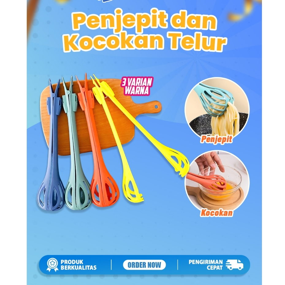 

Kocokan Telur / Penjepit Telur 3 in 1-Egg Beater Baking Whisk