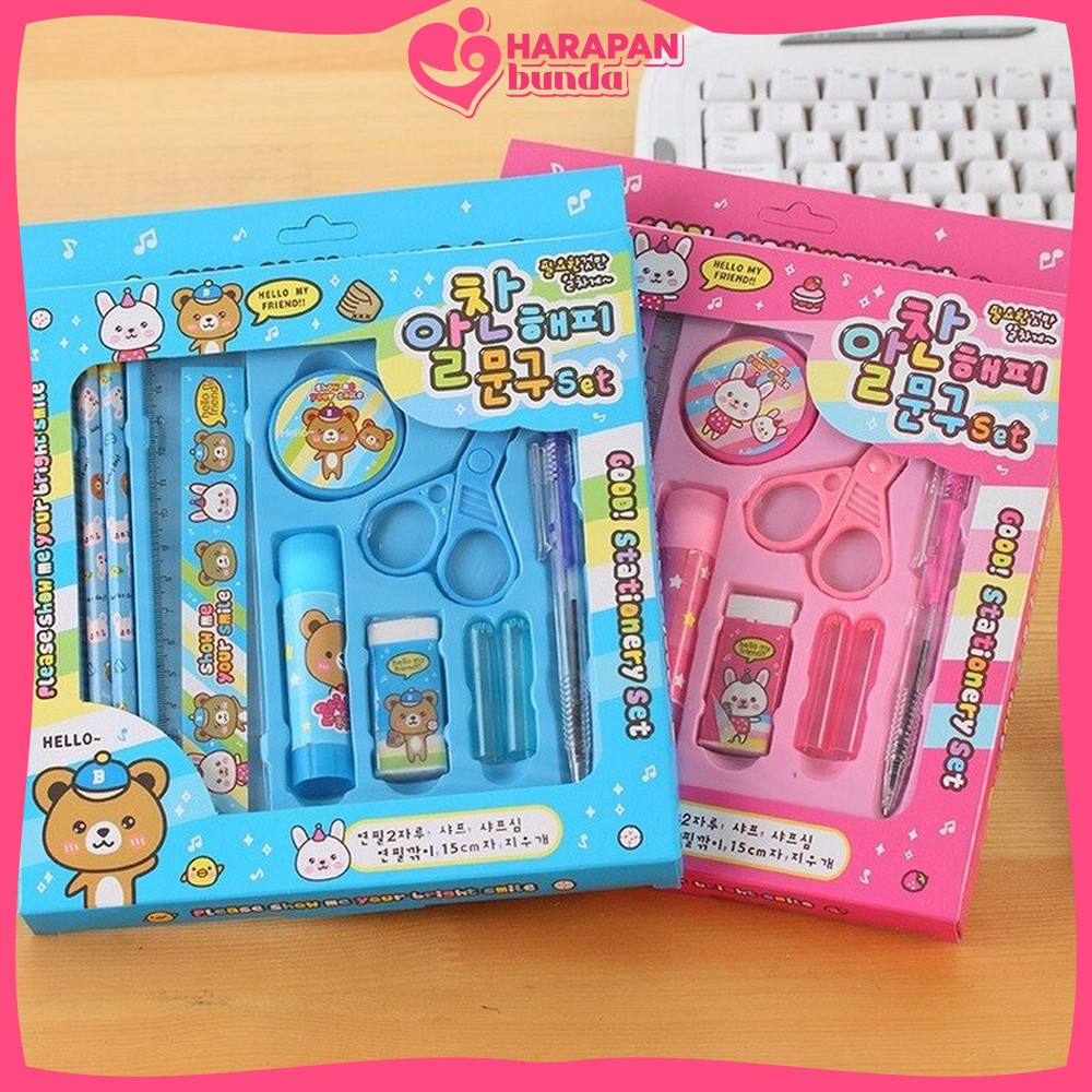

Paket Alat Tulis Anak TK / Alat Tulis Set 8in1 Karakter Stationery Kids / Set School Supplies for Child Writing Gift Eraser Ruler Harapan Bunda A26
