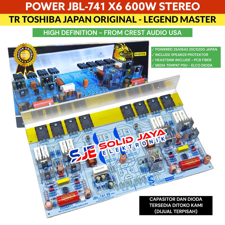 KIT POWER AMPLIFIER JBL-741 X6 POWER HI FI HI-FI AMPLIFIER STEREO 600W 600 WATT W JBL741 X6 JBL741 X