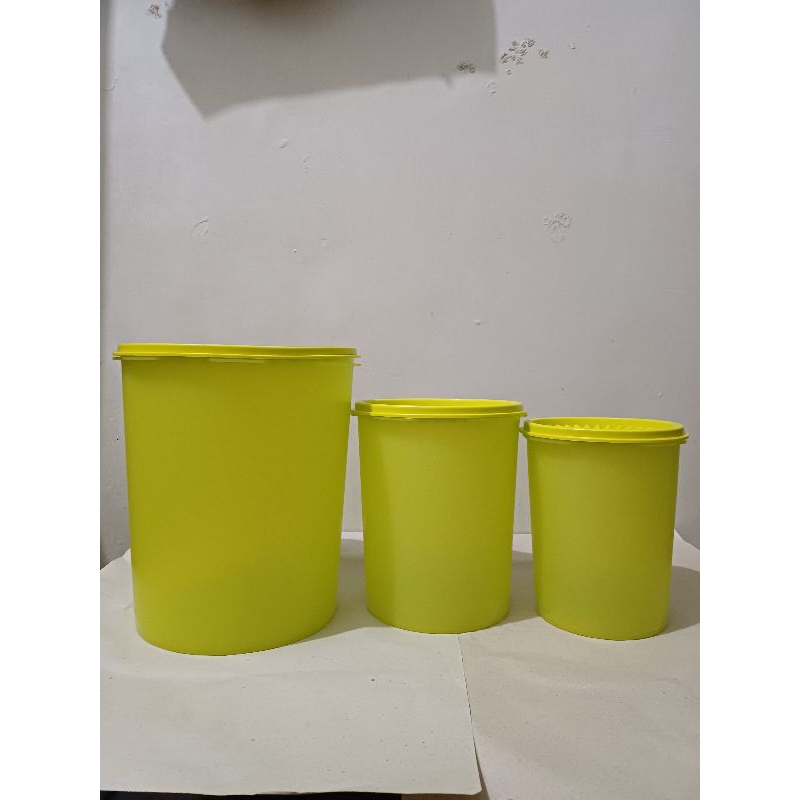PROMO Deco Canister Green Tupperware Original Toples
