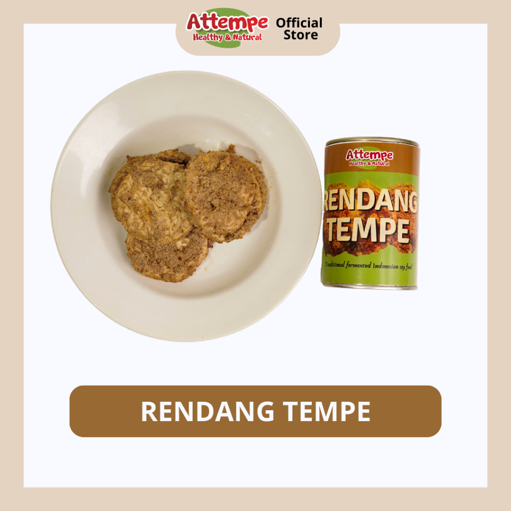 ATTEMPE Rendang Tempe Kaleng Kedelai Lokal Organik Non GMO