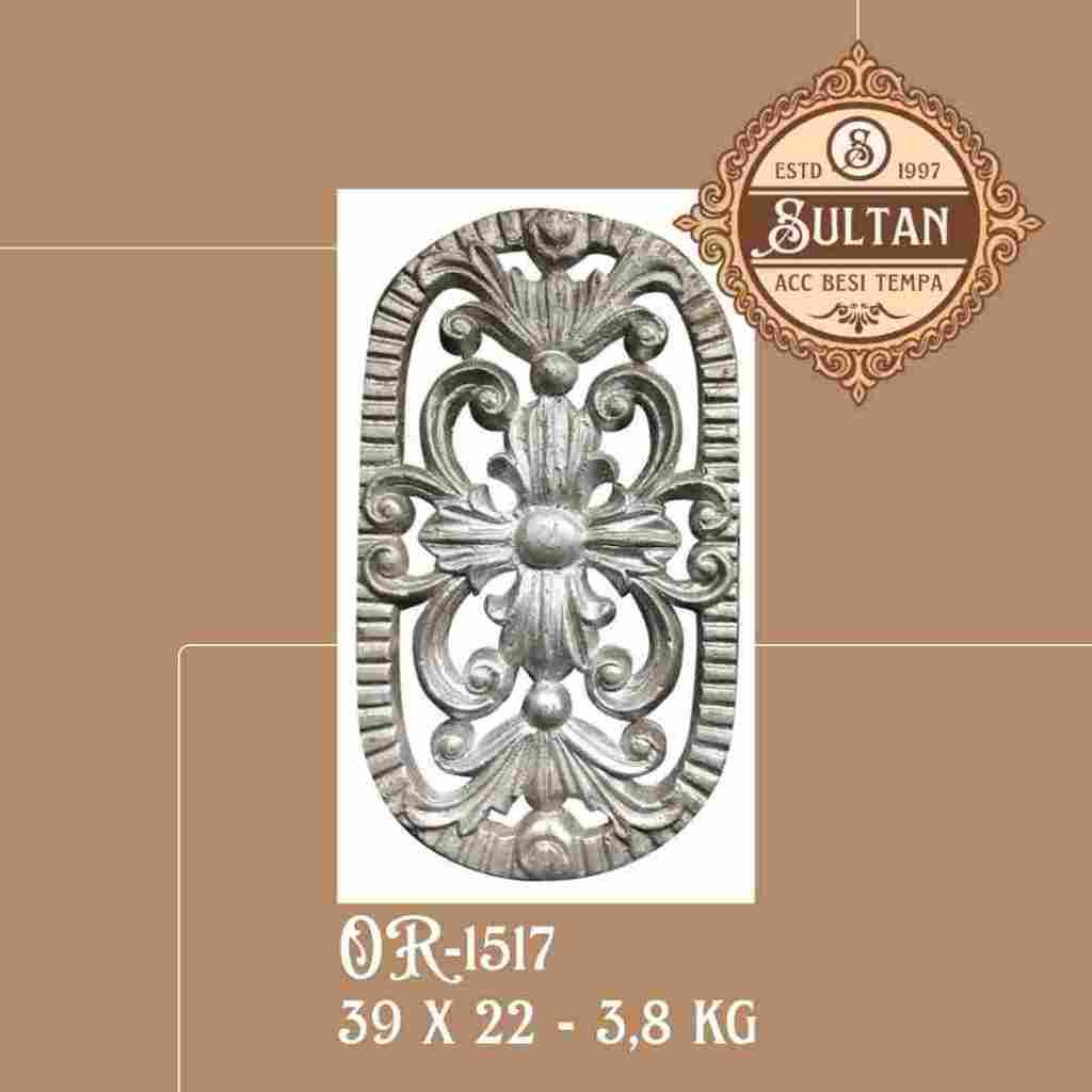 Sultan Besi Tempa / OR-1517 / Ornamen Daun Besi Tempa / Ornamen Pagar Besi Klasik / Aksesoris Besi T