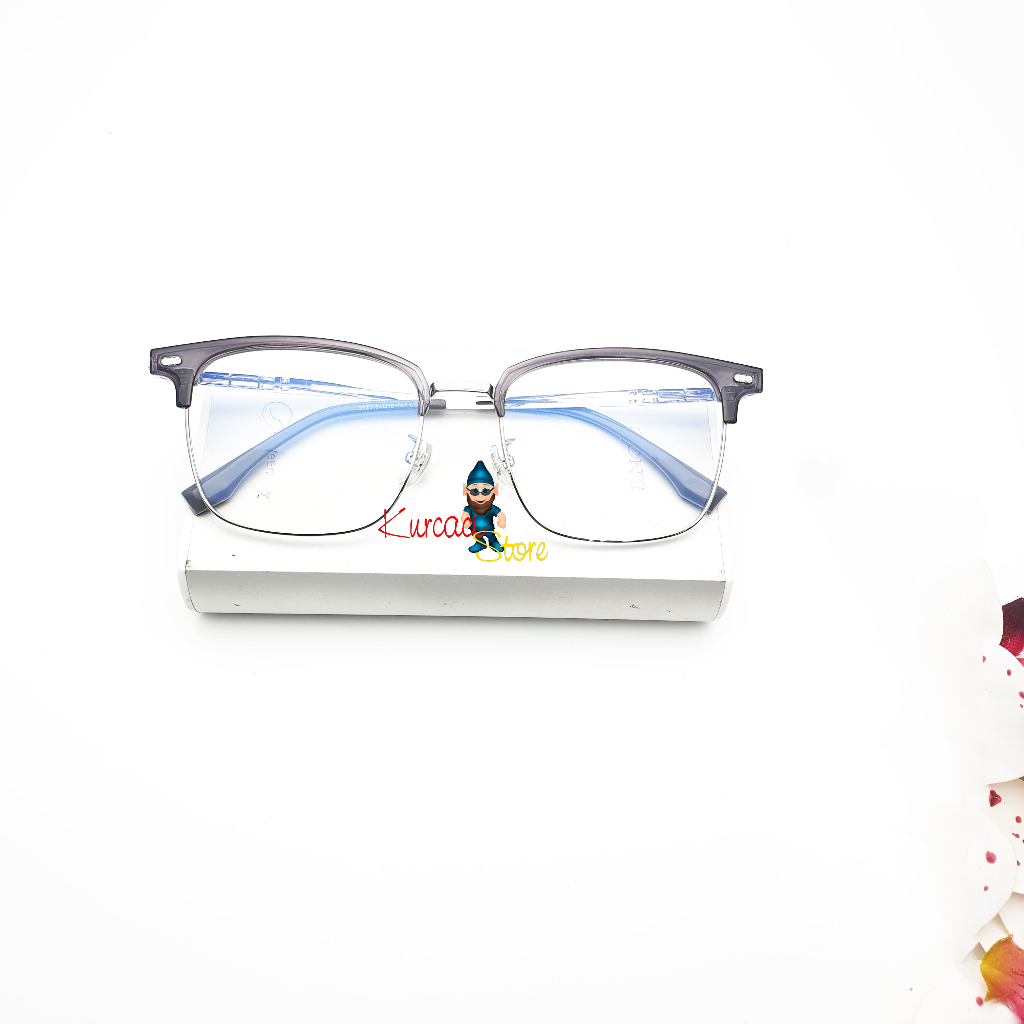 Frame Kacamata Minus Photocromic Blueray HARUMI Kotak Nosepad Gantung Pria Wanita Antiradiasi Murah