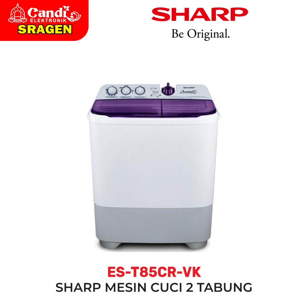 SHARP Mesin Cuci Dua Tabung 8 KG ES-T85CR-VK