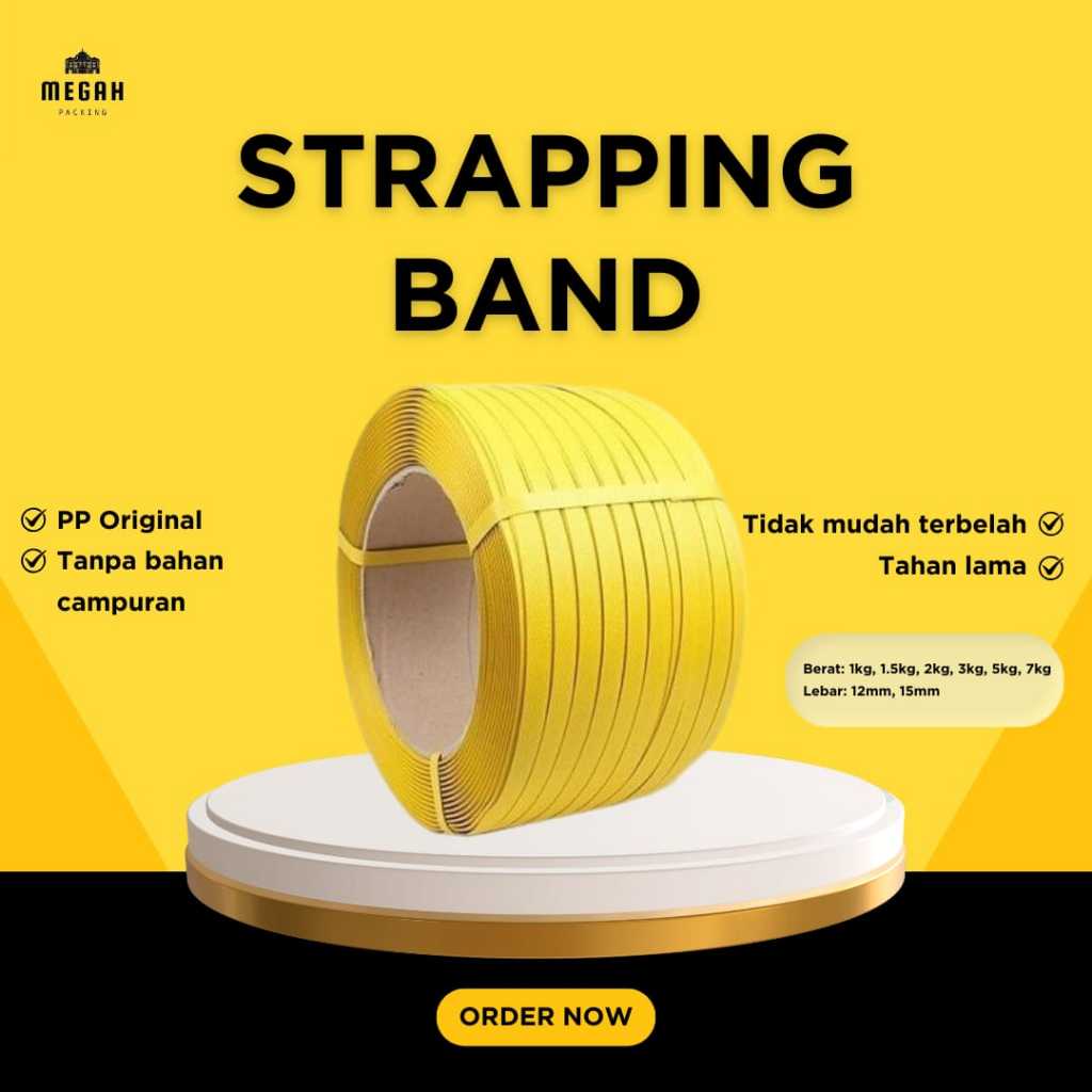 

Tali Straping Band |12mm 1,5kg | Warna Kuning |Termurah