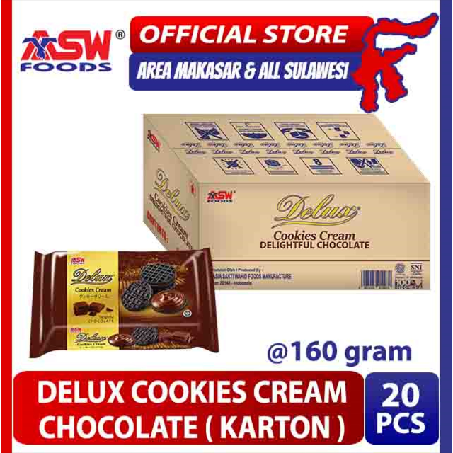 

Delux Cookies Chocolate 160 Gram ( Karton ) - 20 Pcs