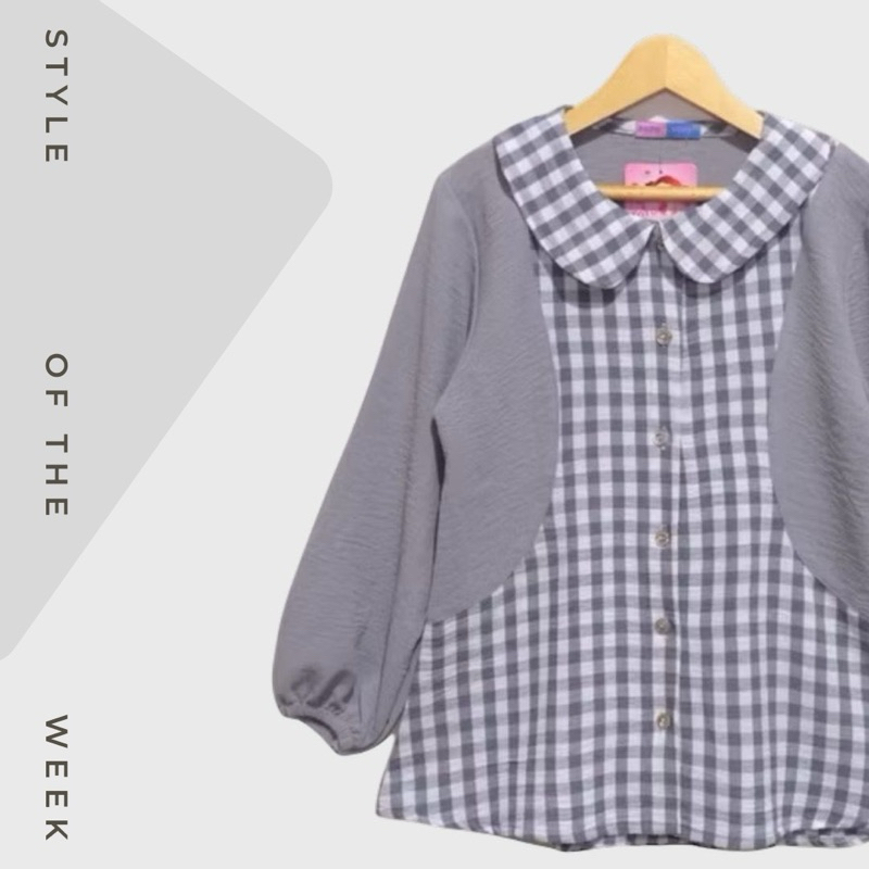 Baju Atasan Anak Perempuan Kemeja Lengan Panjang Korea Style  Usia 9 tahun 10 tahun 11 tahun 12 tahu