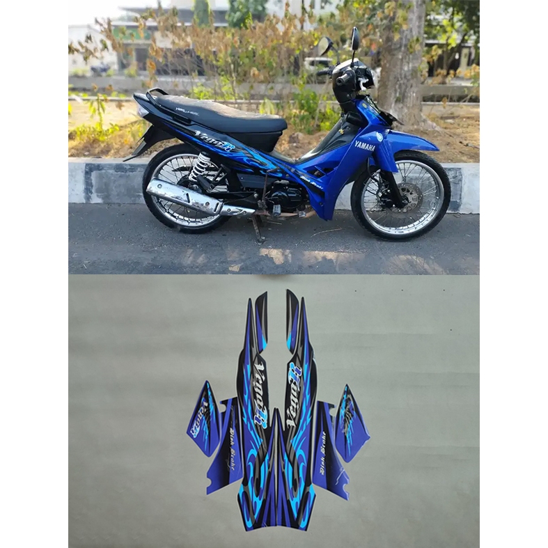 STRIPING STIKER LIS BODY MOTOR VEGA R NEW 2008 BIRU HITAM