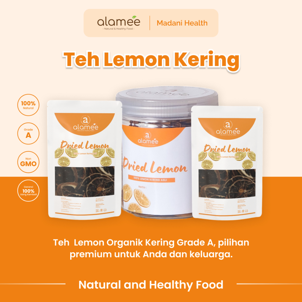 

ALAMEE Lemon Kering Dried Slice Tea Teh Herbal Iris Organik Minuman Herbal Organic