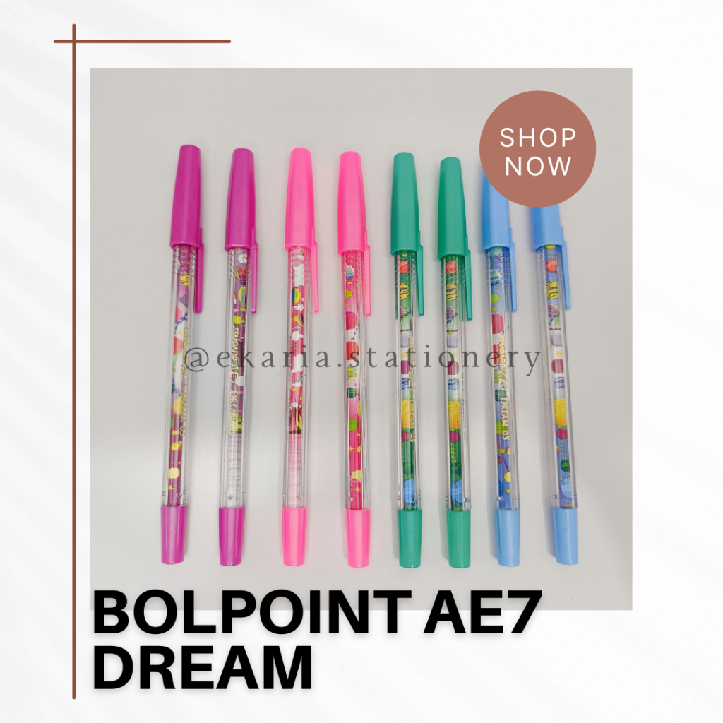 

6 PCS | 1 LUSIN | BOLPOINT AE7 DREAM | BOLPOINT STANDARD | BOLPOINT 0,5 MM | NOLPOINT STANDARD MOTIF | BOLPOINT AE7 0,5 MM | EKARIA STATIONERY