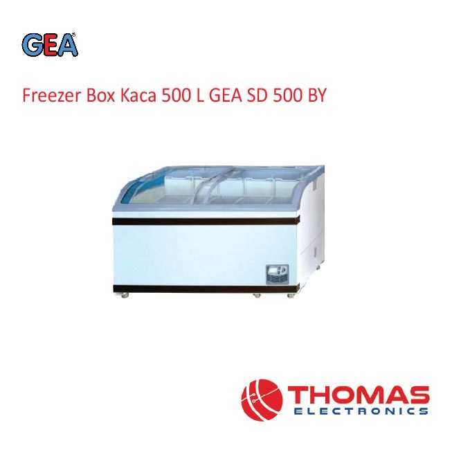 Sliding Curve Glass Freezer 500 Liter GEA SD500BY SD 500 BY Freezer Box Sliding Kaca Garansi Resmi