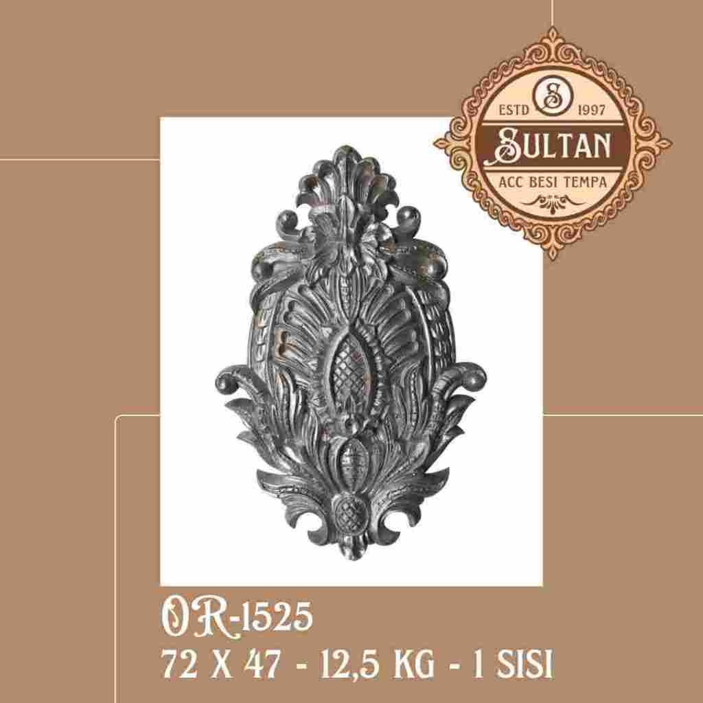 Sultan Besi Tempa / OR-1525 / Ornamen Daun Besi Tempa / Ornamen Pagar Besi Klasik / Aksesoris Besi T