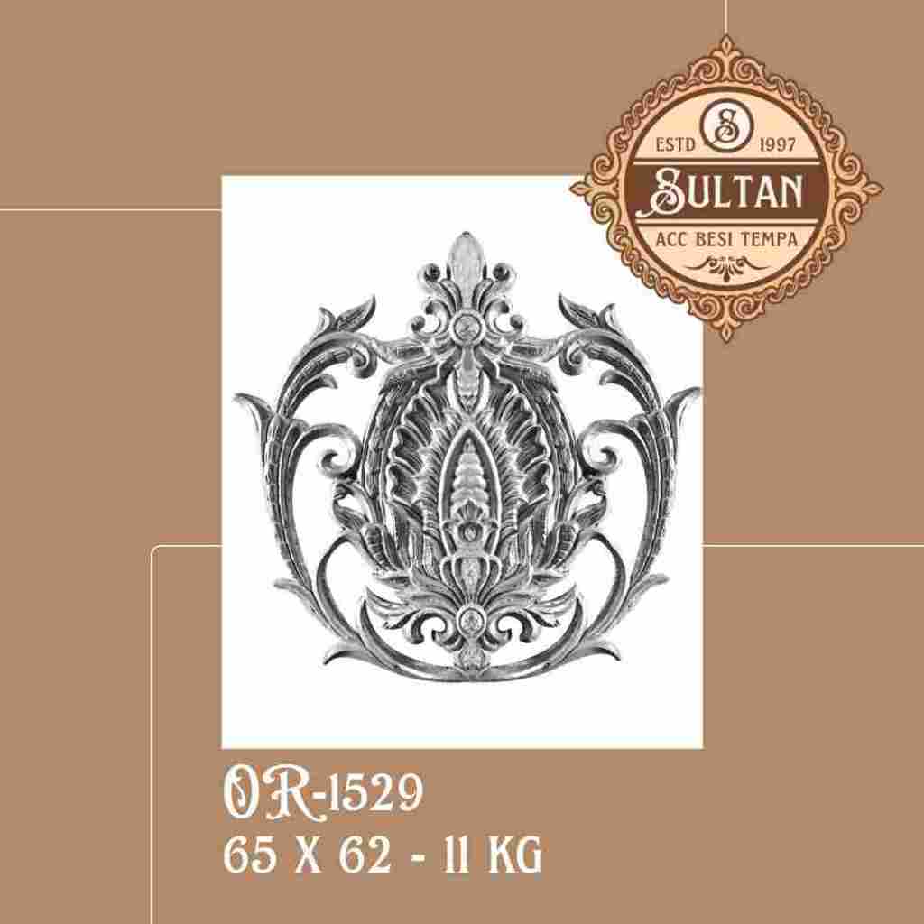 Sultan Besi Tempa / OR-1529 / Ornamen Daun Besi Tempa / Ornamen Pagar Besi Klasik / Aksesoris Besi T