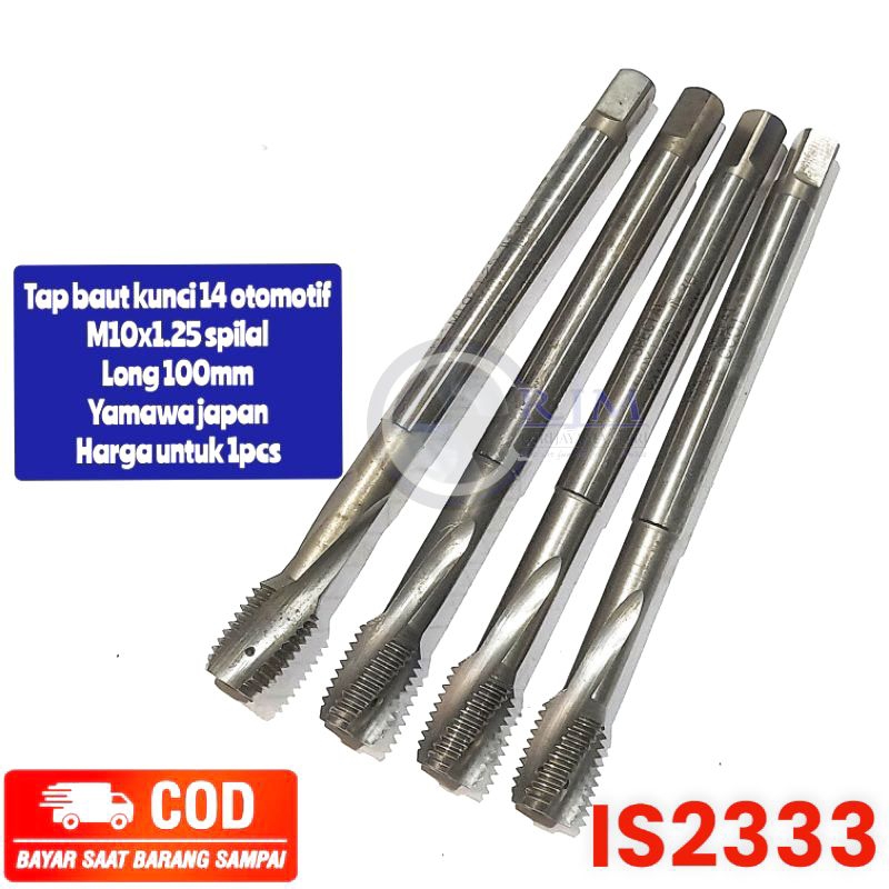 tap hand tap spiral tap baut kunci 14 otomotif m10x1.25 yamawa long bukan baut 10