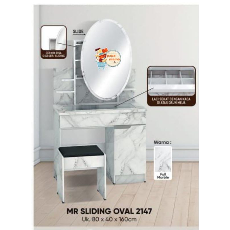 Meja Rias Kaca Sliding - Meja Rias Minimalis