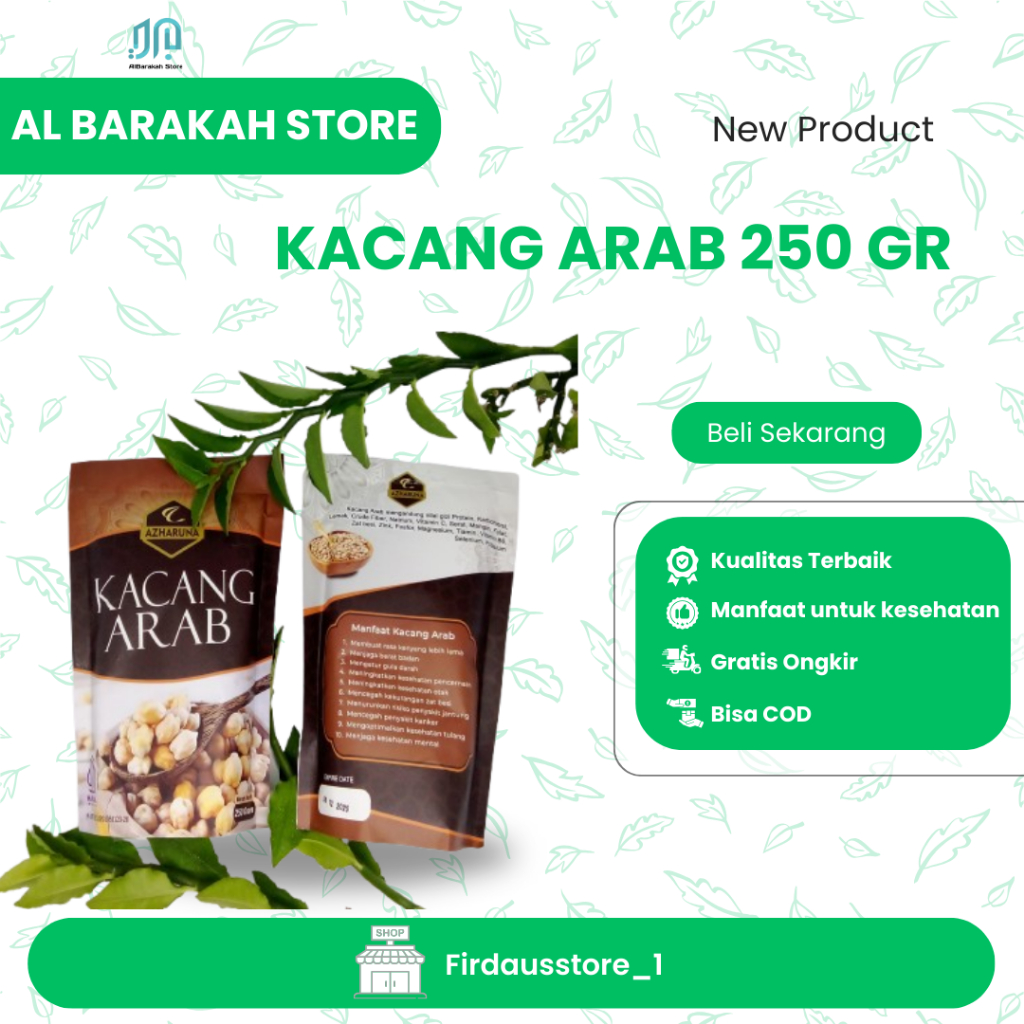 

KACANG ARAB 250 GR, GURIH RENYAH OLEH OLEH HAJI, KACANG CHICKPEAS ARAB MEKAH ORIGINAL