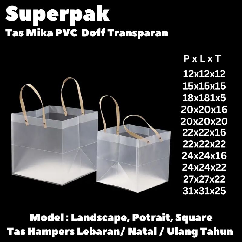 

[Grosir 10pcs] Goodie Bag Tas Mika Doff Transparan Uk 22x22x22