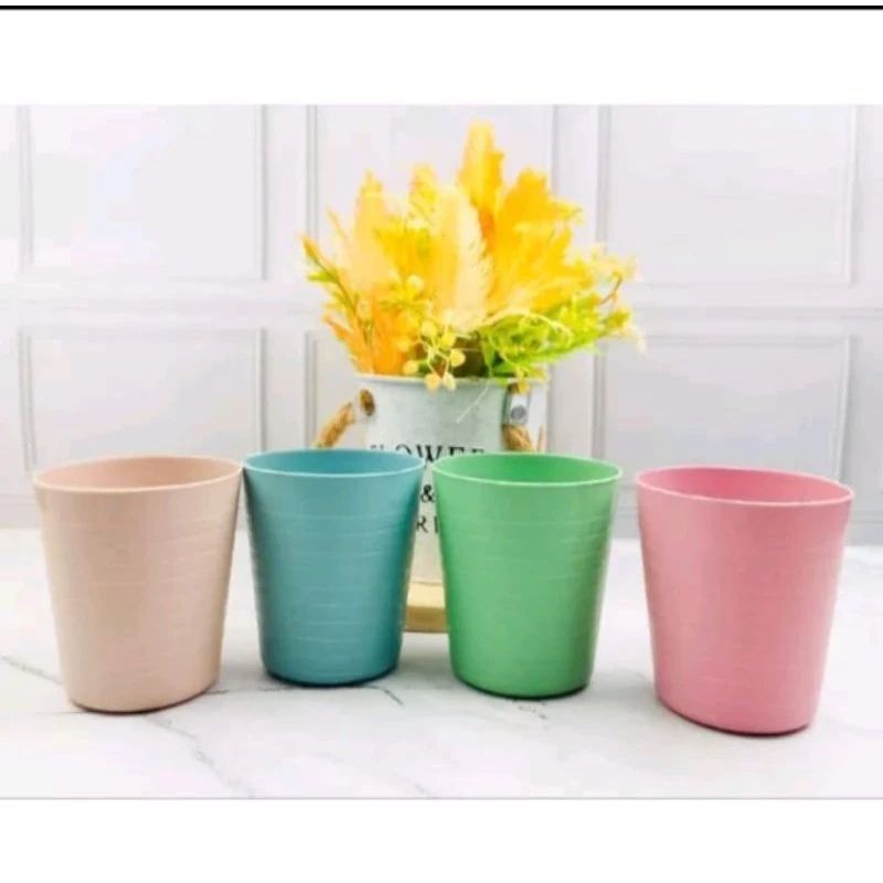 GELAS MINUM CANGKIR PLASTIK WARNA WHEAT STRAW CUP