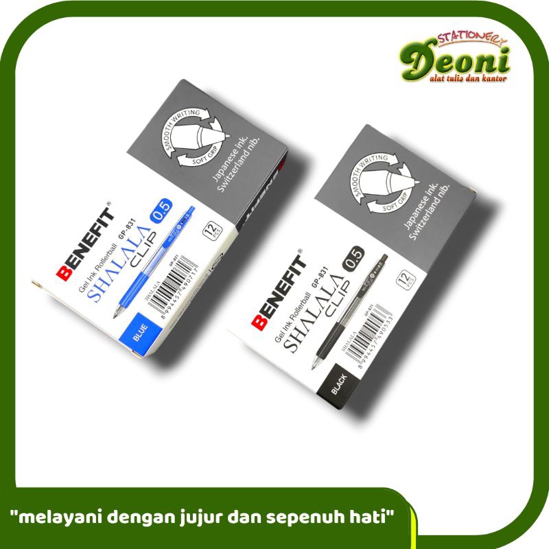 

BENEFIT GP-831 Gel Pen Pena Gel Pulpen SYALALA mirip SARASA 0.5mm Hitam Biru (1 Pcs / Satuan)