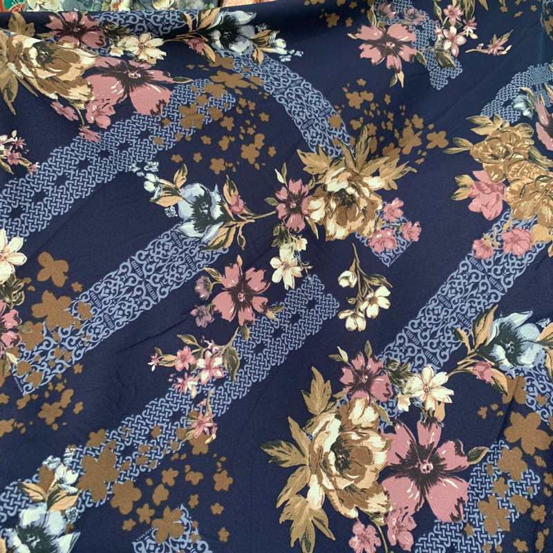 kain shakila motif - kain shakila premium - kain shakila motif luxury (KODE WARNA NAVY)