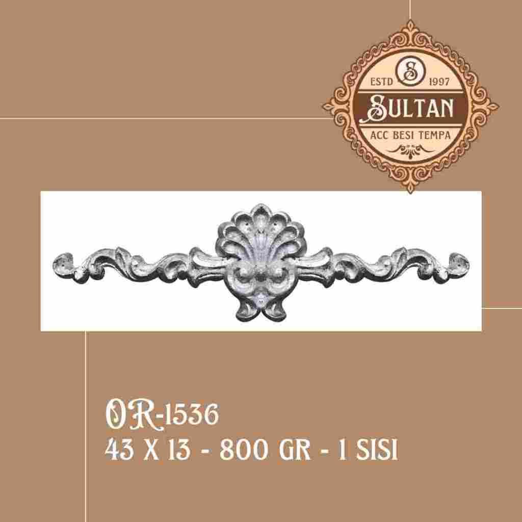 Sultan Besi Tempa / OR-1536 / Ornamen Daun Besi Tempa / Ornamen Pagar Besi Klasik / Aksesoris Besi T