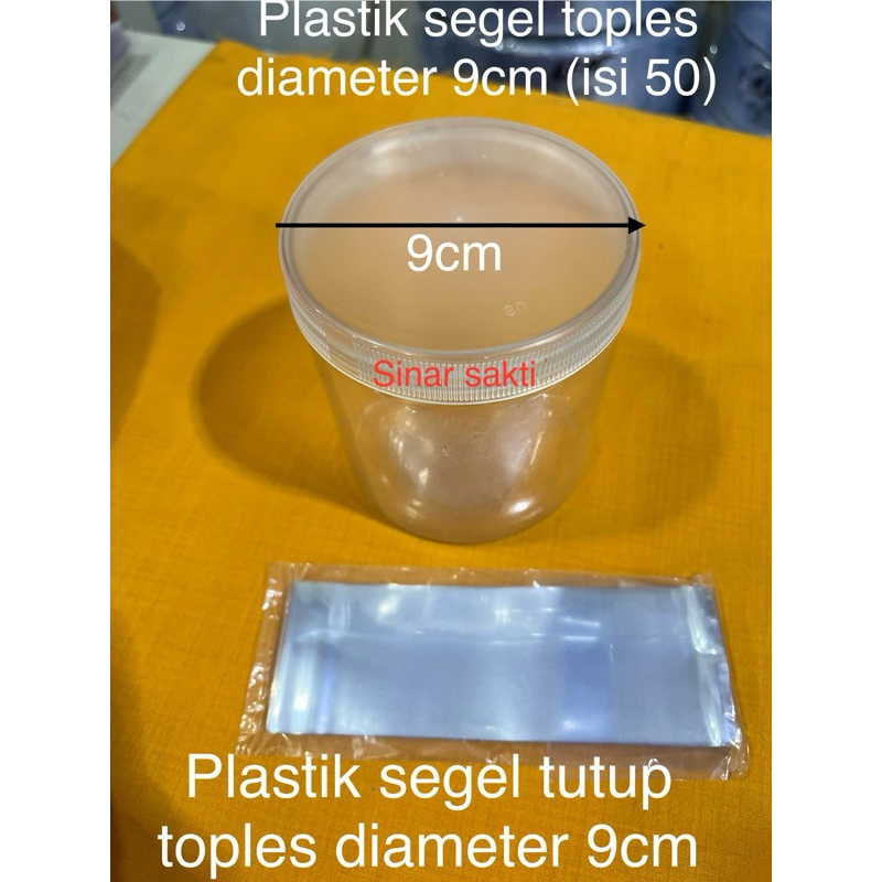 plastik segel tutup toples diameter 9cm segel plastik shrink (isi50)