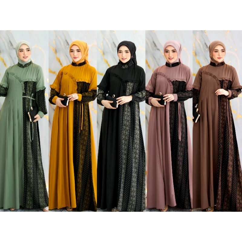 GAMIS ABAYA HITAM DAVINA DRESS BY MUMTAZ ORIGINAL