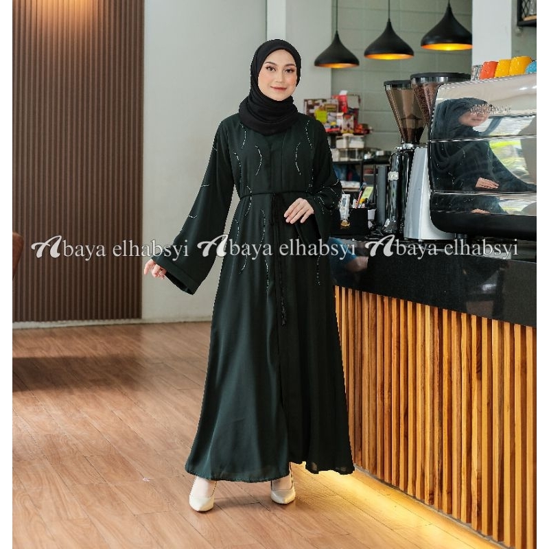 New Exclusive Abaya 1103 Fursan Gamis Arab Hitam Kwalitas Boutique Busui By Abaya Elhabsyi