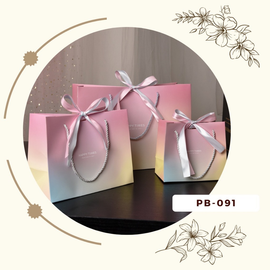 

PB091 – PAPER BAG PREMIUM JUMBO MINI MOTIF " GRADASI COLOUR " GOODIE BAG GIFT HADIAH BIRTHDAY HAMPERS