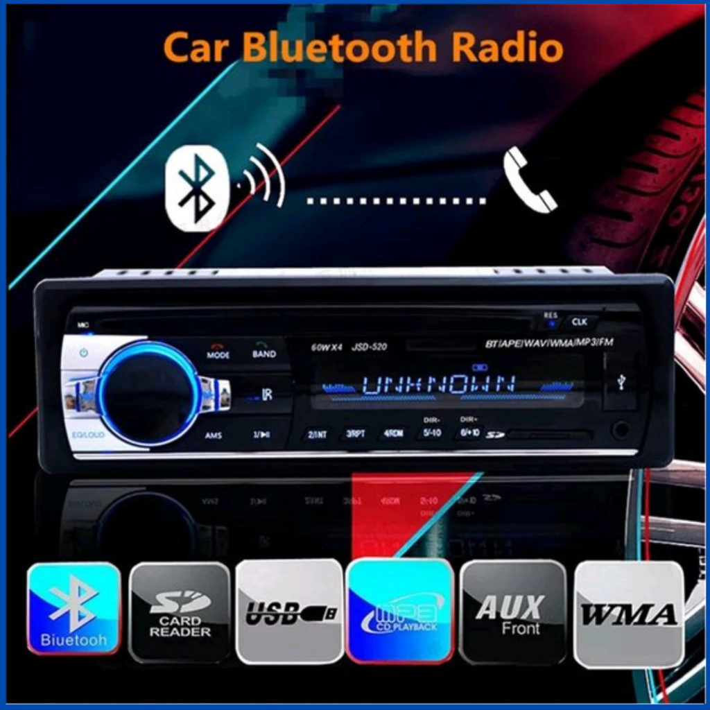 COD Tape Mobil Audio Bluetooth 5.0 Wireless Super Full Bass USB MP3 Truk 24 Volt 60W Remote Kontrol