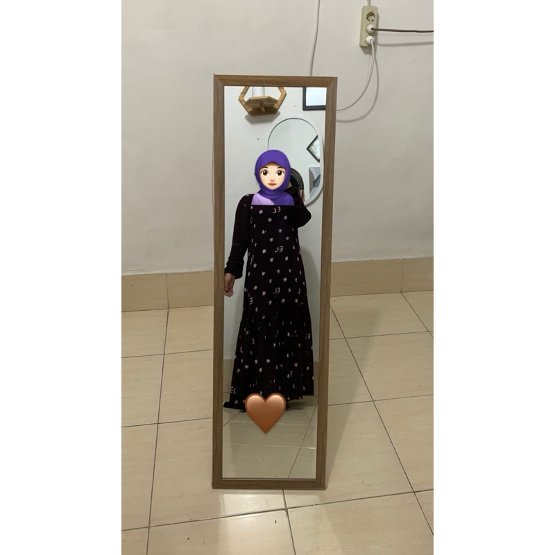 STANDING MIRROR COKLAT MUDA 127 x 35cm / CERMIN BERDIRI / CERMIN JOGJA
