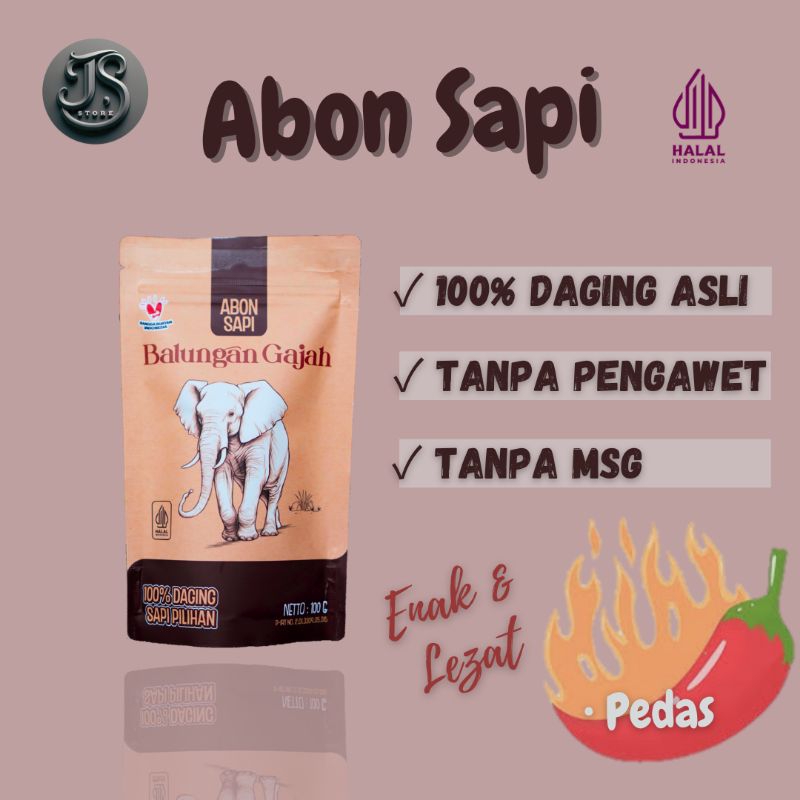 

Abon Sapi Balungan Gajah Asli Boyolali Spesial Rasa Pedas
