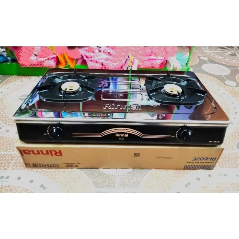Rinnai Kompor Gas 2 Tungku RI 602 E / Kompor Rinnai 2 Tungku RI-602E Kompor Stainless BATAM
