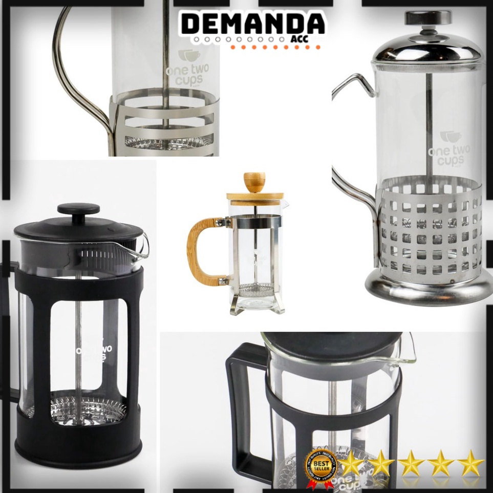 Top Rating  GELAS PENYARING KOPI  GELAS PRES KOPI ALA BARISTA Press Coffee Maker Pot Bean Pattern 35