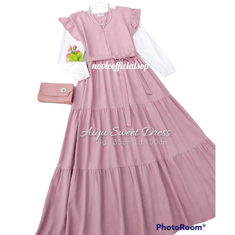 Paling Puas Gamis terbaru termurah  AIYU SWEET DRESS  Gamis remaja dewasa kekinian korean style  BUS