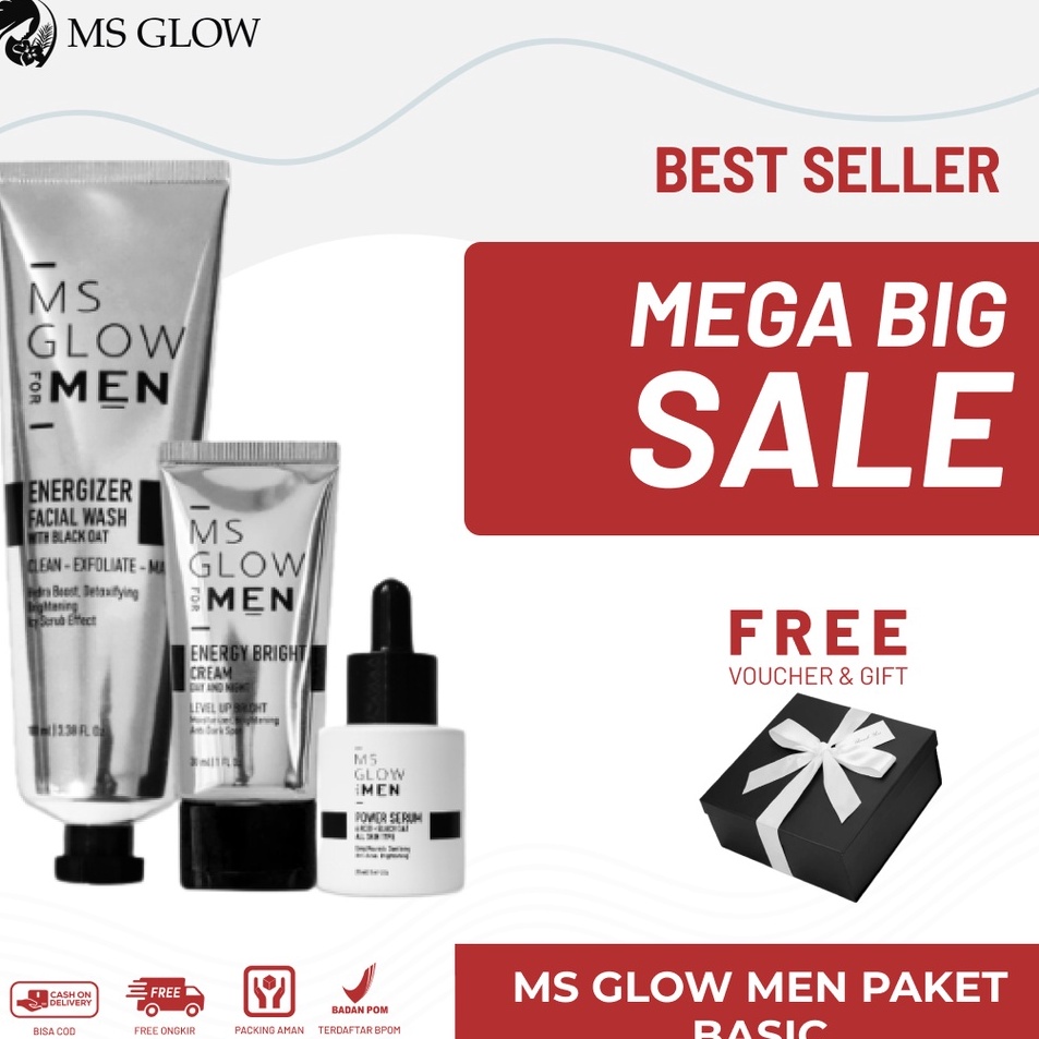 Hot Surprise  MS Glow For Men Paket Basic 3 in 1 Perawatan Kulit Pria Cocok Untuk Semua Jenis Kulit 