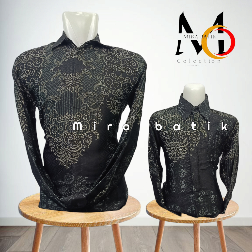 kemeja batik doby couple ayah anak laseman hitam silver original doby premium cod