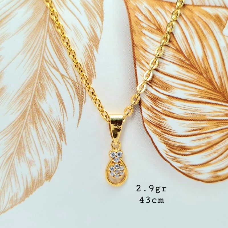 Kalung Emas Hati Pink Dewasa Terbaru Kadar 375