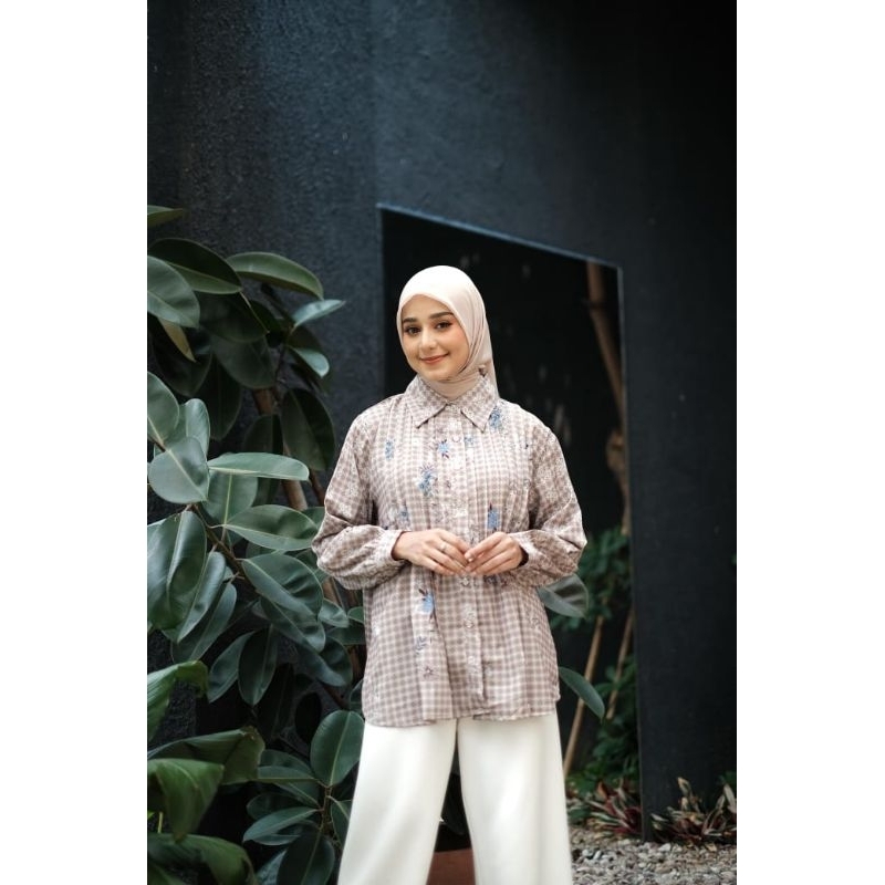 Blouse motif bunga,Blouse kemeja motif wanita, Blouse terbaru premium, Blouse Wanita