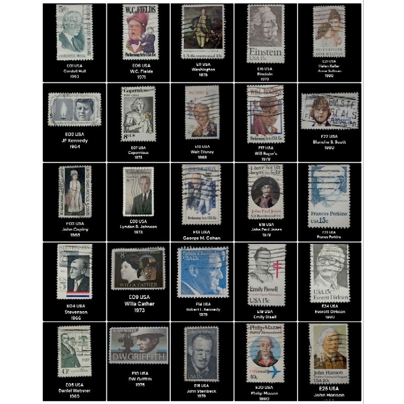 Perangko Amerika USA lawas - Perangko tokoh terkenal